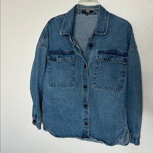 Blu Pepper Blue Oversized Jean shacket